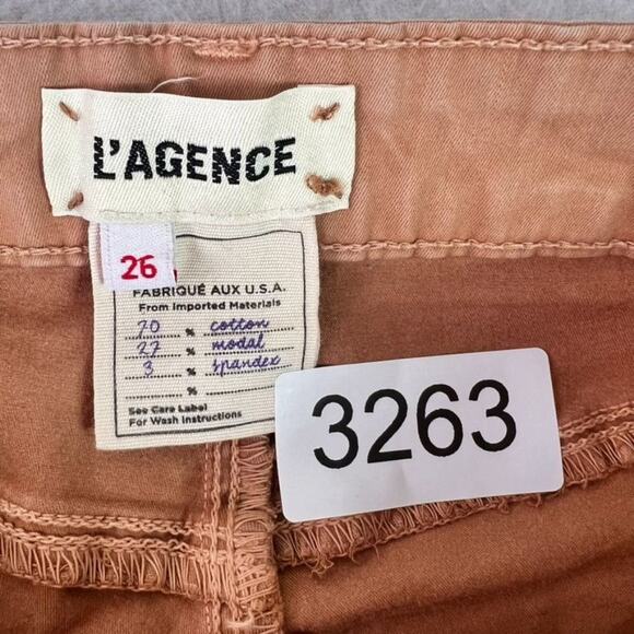 L’AGENCE Pants Womens 26 Brown Margot High Rise Skinny Camel - Picture 8 of 14